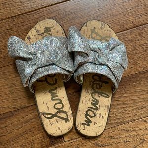 Sam Edelman Gigi Bow Sparkly sandals Sz 12 New